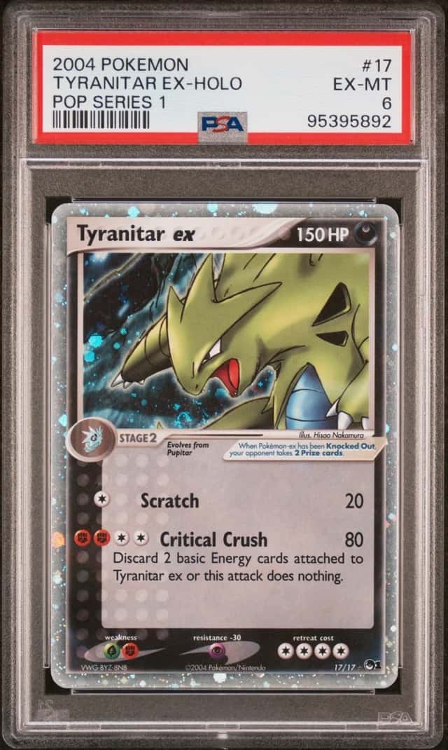 Pokemon Tyranitar ex Holo Pop Series 1 17/17 PSA 6
