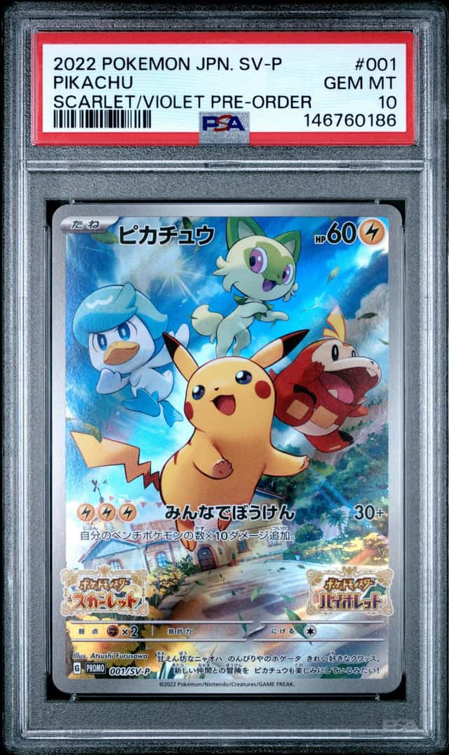 Pokemon Pikachu Sv Promo 001/SV-P Scarlet & Violet Pre-Order Japanese PSA 10