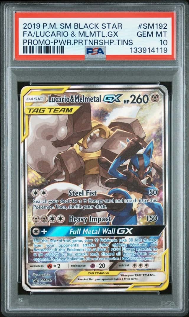 Pokemon Lucario & Melmetal GX Sm Promo SM192 Power Partnership Tins PSA 10
