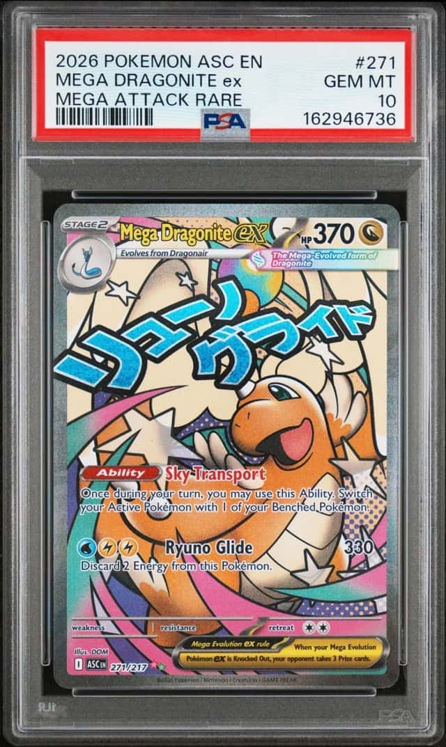 Pokemon Mega Dragonite ex Ascended Heroes 271 Mega Attack Rare PSA 10 Gem Mint