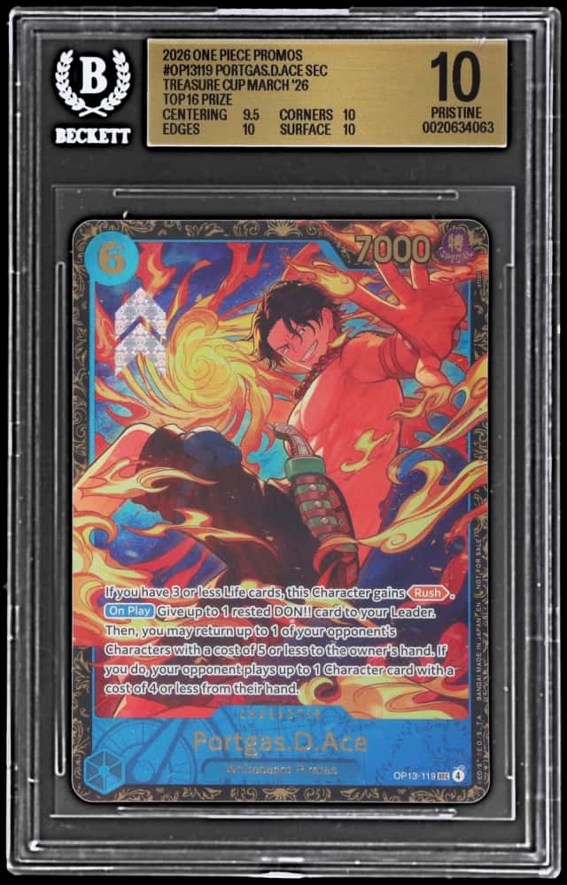 2026 One Piece Card Game Promos Treasure Cup March Top 16 Prize Portgas D. Ace #OP13119