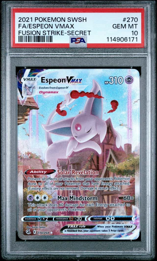 2021 Pokemon Sword and Shield Fusion Strike Secret Rare Espeon Vmax #270
