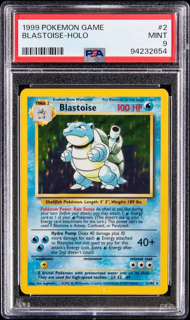 1999 Pokemon Base Set Holo #2 Blastoise - PSA MINT 9
