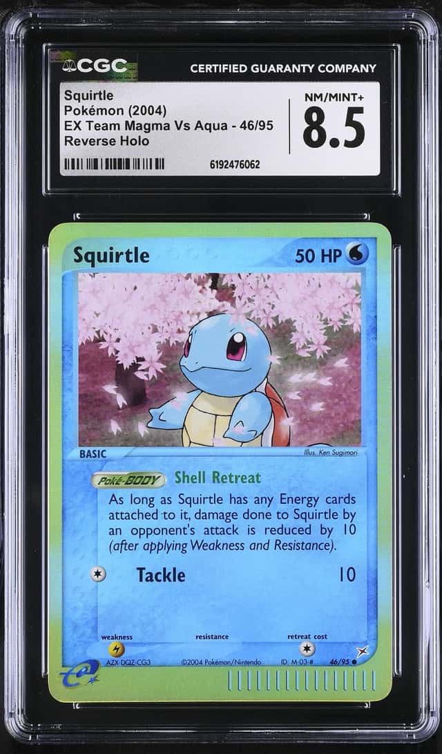 2004 Pokemon EX Team Magma VS Aqua Reverse Holo Squirtle #46 CGC 8.5 NM-MT+