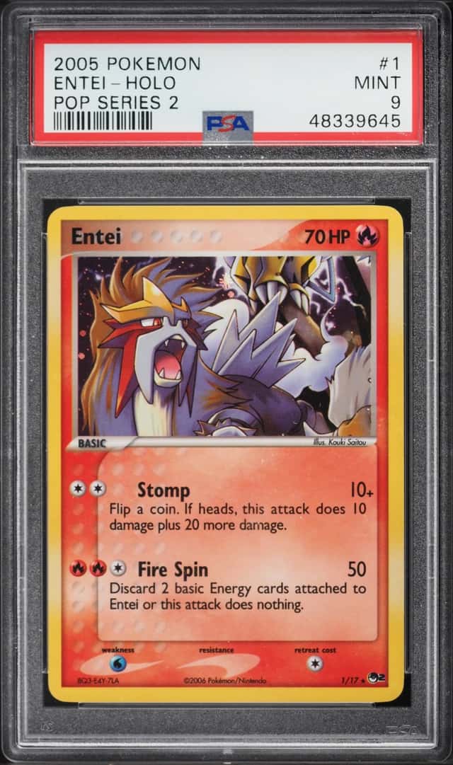2006 Pokemon POP Series 2 Holo Entei #1 PSA 9 MINT