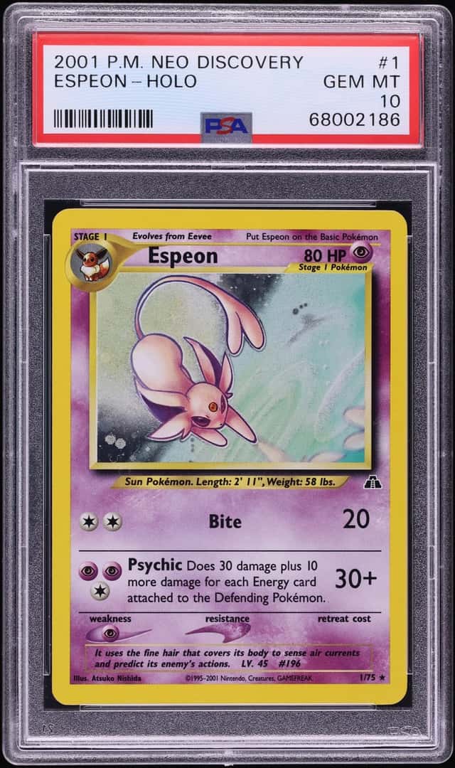 2001 Pokemon Neo Discovery Holo Espeon #1 PSA 10 GEM MINT