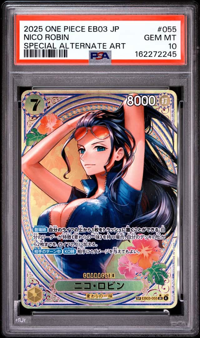 2025 ONE PIECE EB03 JAPANESE SPECIAL ALTERNATE ART #055 NICO ROBIN PSA 10