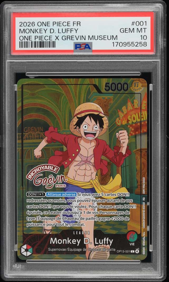 2026 ONE PIECE FRENCH PROMOS ONE PIECE X GREVIN MUSEUM MONKEY D. LUFFY PSA 10