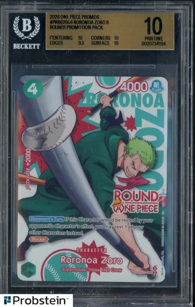 2026 One Piece EN Round1 Promotion Pack #006 Roronoa Zoro BGS 10 PRISTINE