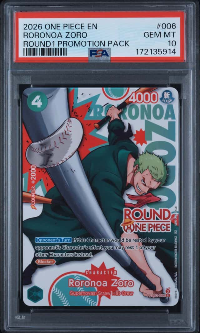 2026 One Piece EN Round1 Promotion Pack #006 Roronoa Zoro PSA 10 GEM MINT