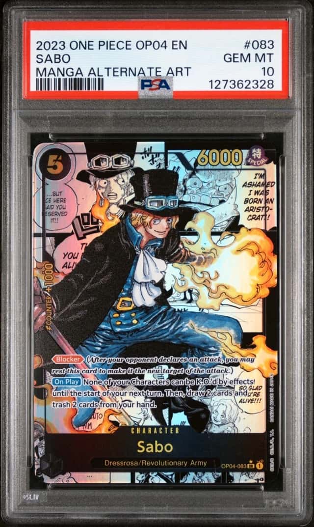 2023 ONE PIECE SABO MANGA ALTERNATE ART KINGDOMS OF INTRIGUE #083 PSA 10