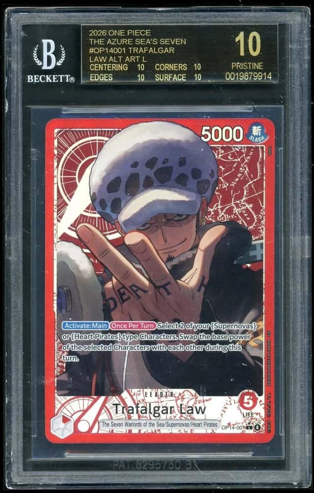 2026 One Piece Trafalgar Law ALT ART L The Azure Sea's Seven BGS 10 Black Label