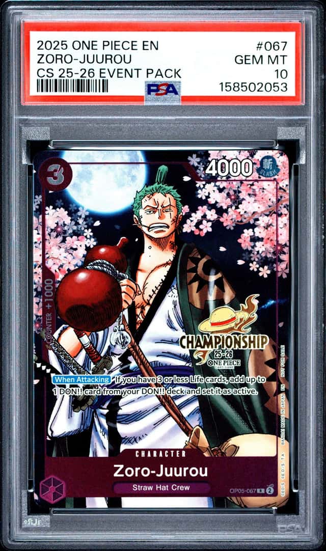 2025 One Piece EN Championship Event Pack #067 Zoro-Juurou PSA 10 GEM MINT