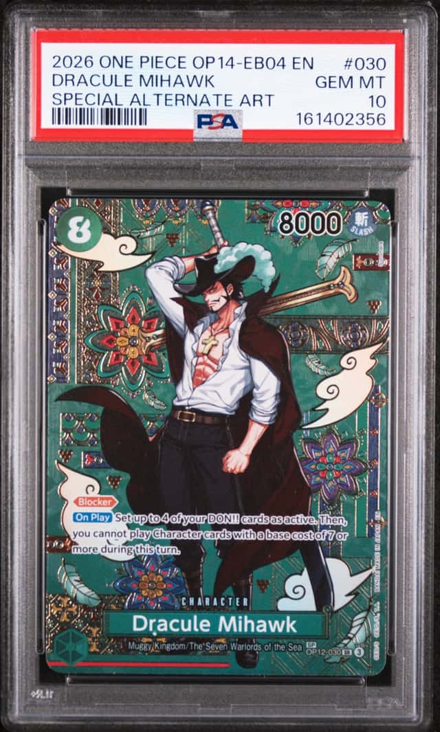 2026 One Piece OP14-EB04 EN Special Alternate Art #030 Dracule Mihawk PSA 10