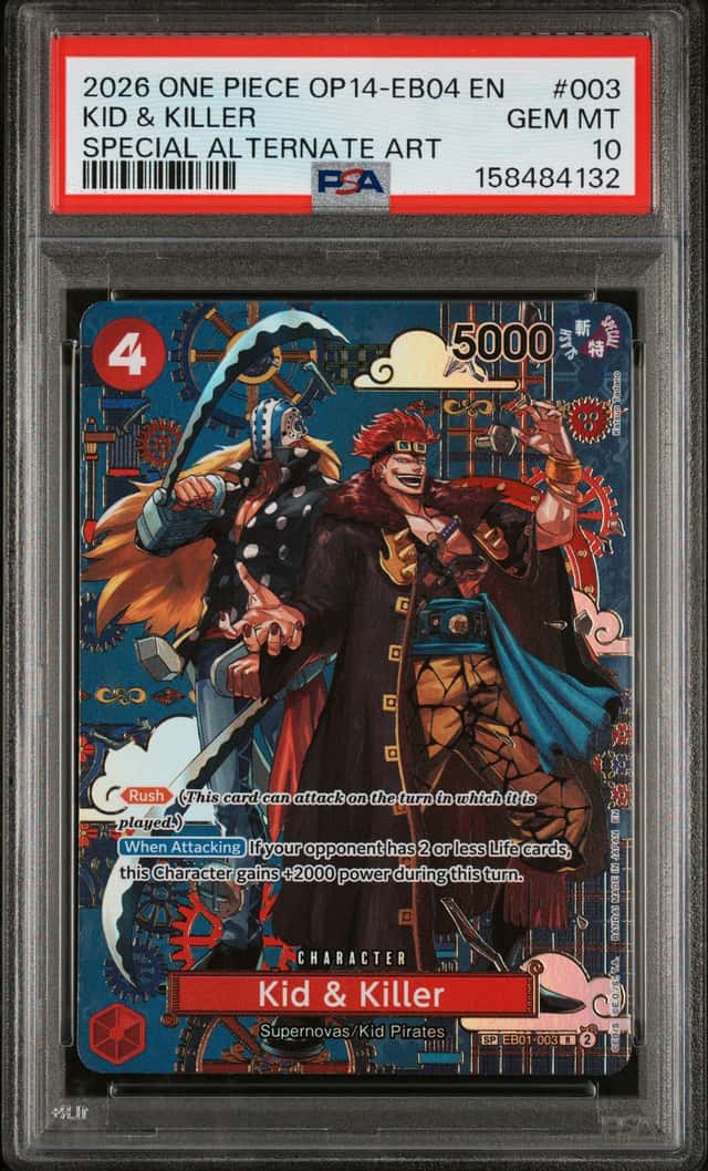 2026 One Piece OP14-EB04 EN Special Alternate Art #003 Kid & Killer PSA 10
