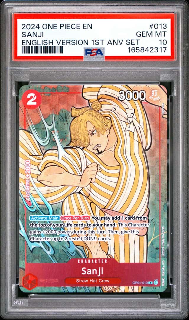 2024 ONE PIECE ENGLISH VERSION 1ST ANNIVERSARY SET #013 SANJI PSA 10