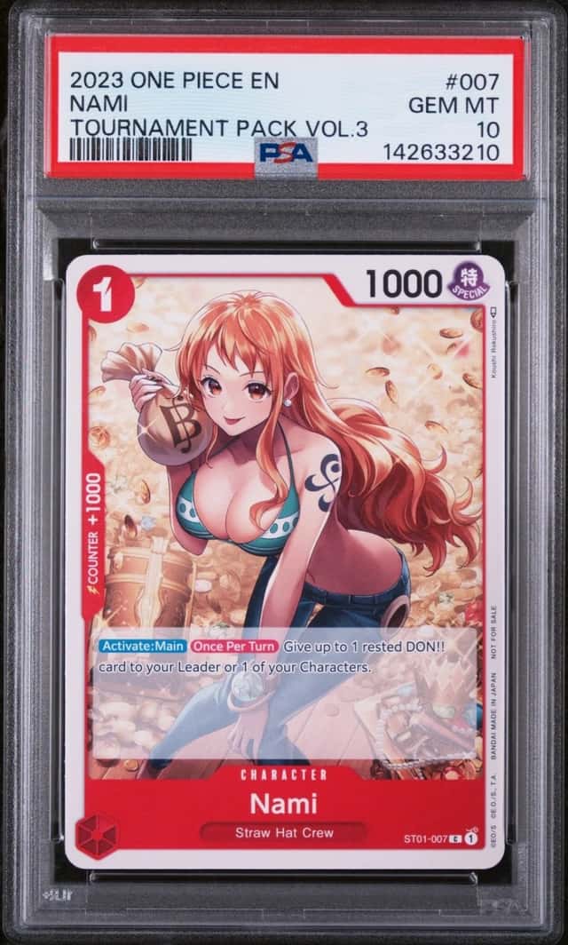 One Piece Nami One Piece Promo ST01-007 Tournament Pk. Vol.3 PSA 10 Gem Mint