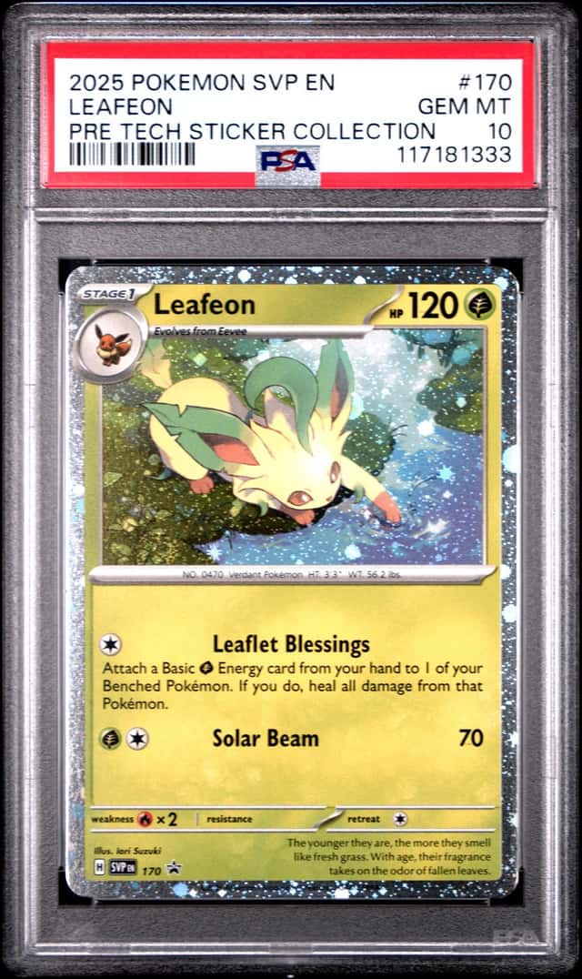 Pokemon Leafeon Sv Promo 170/131 Prismatic Evolutions Tech Sticker Coll. PSA 10