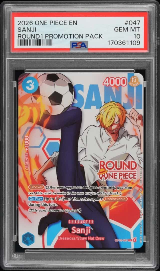 2026 ONE PIECE ROUND1 PROMOTION PACK #047 SANJI PSA 10