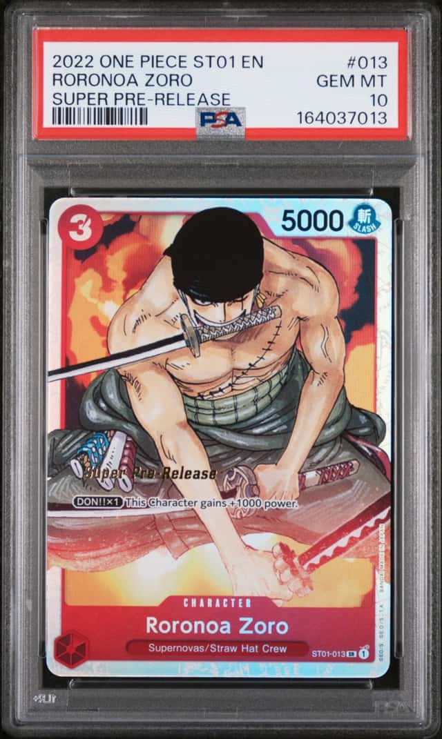 2022 One Piece ST01 Super Pre-Release Roronoa Zoro #ST01-013 PSA 10 GEM MINT