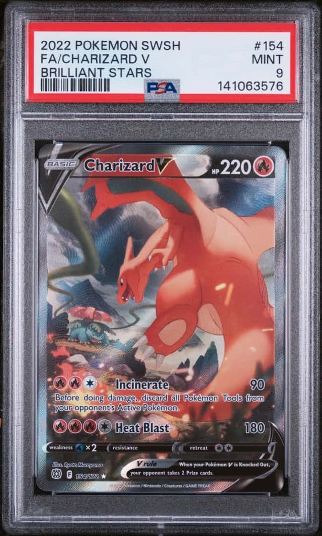 Pokemon Charizard V Brilliant Stars Full Alt Art 154 PSA 9 Mint