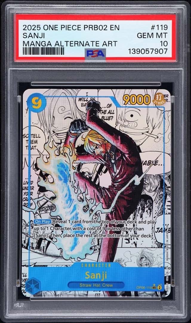 ONE PIECE SANJI MANGA ALT ART 2025 PRB02-PREMIUM BOOSTER BEST- VOL.2 #119 PSA 10
