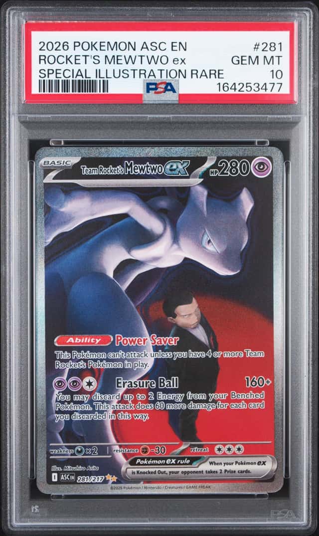 2026 Pokemon ASC EN 281 Rockets Mewtwo ex PSA 10 Gem Mint