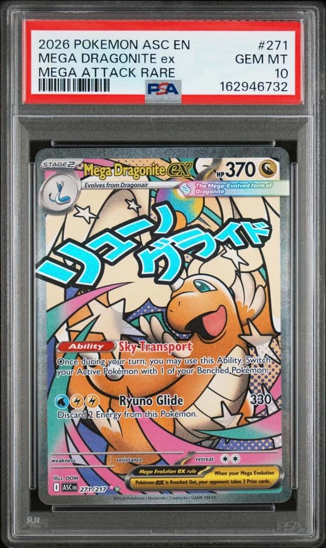 Pokemon Mega Dragonite ex Ascended Heroes 271 Mega Attack Rare PSA 10 Gem Mint