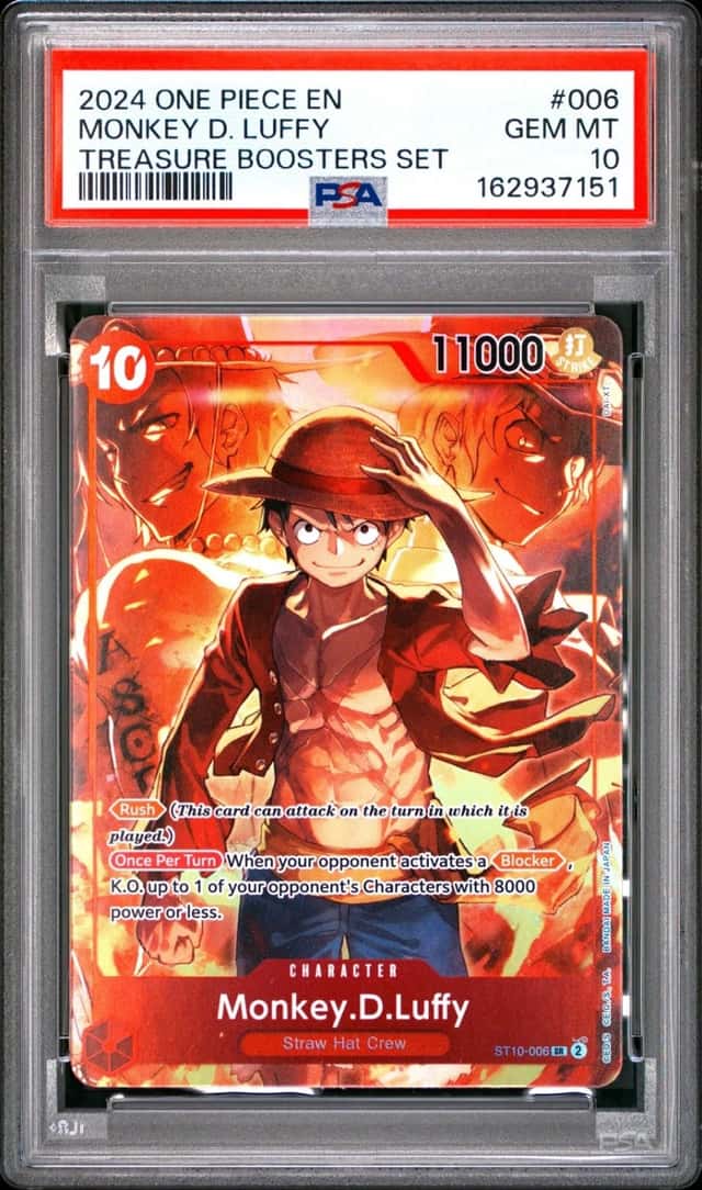 2024 ONE PIECE PROMOS TREASURE BOOSTERS SET #006 MONKEY D. LUFFY PSA 10