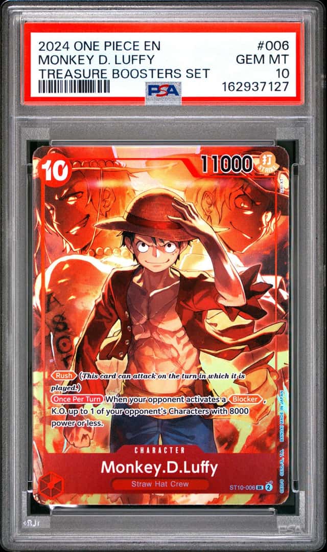 2024 ONE PIECE PROMOS TREASURE BOOSTERS SET #006 MONKEY D. LUFFY PSA 10