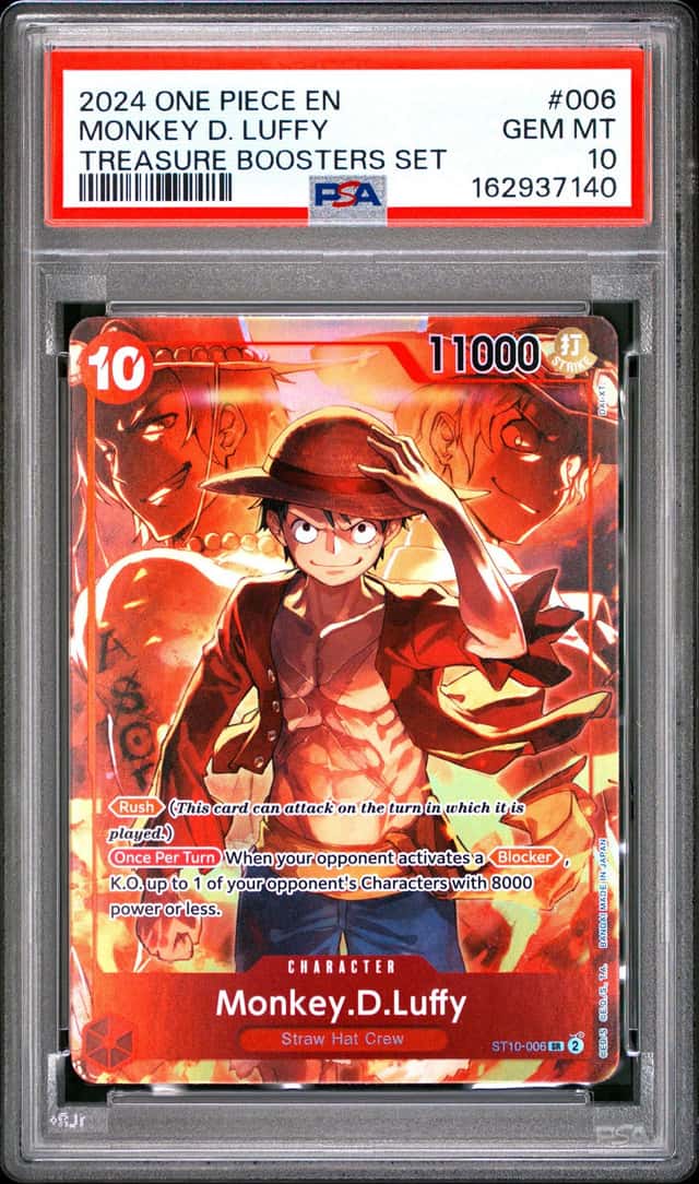 2024 ONE PIECE PROMOS TREASURE BOOSTERS SET #006 MONKEY D. LUFFY PSA 10