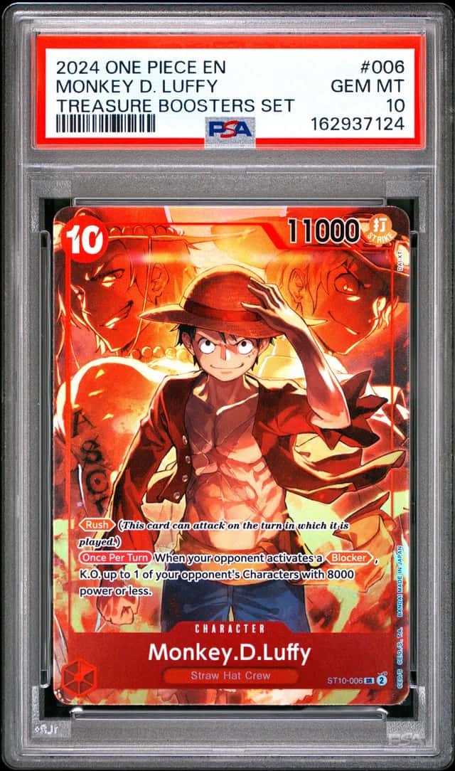 2024 ONE PIECE PROMOS TREASURE BOOSTERS SET #006 MONKEY D. LUFFY PSA 10