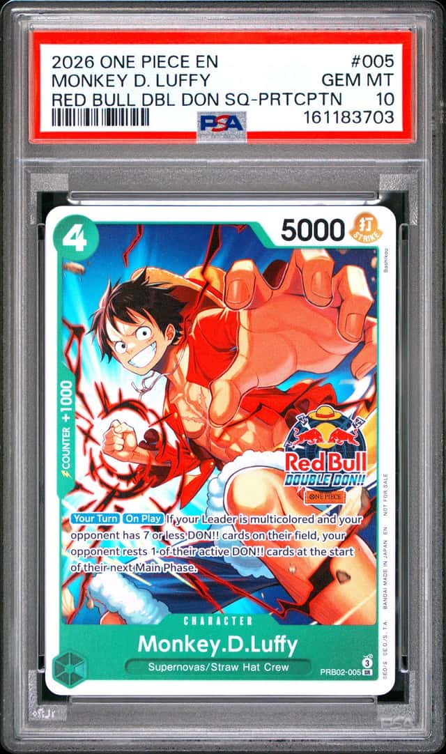 2026 ONE PIECE PROMOS STORE QUALIFIER-PARTICIPATION #005 MONKEY D. LUFFY PSA 10