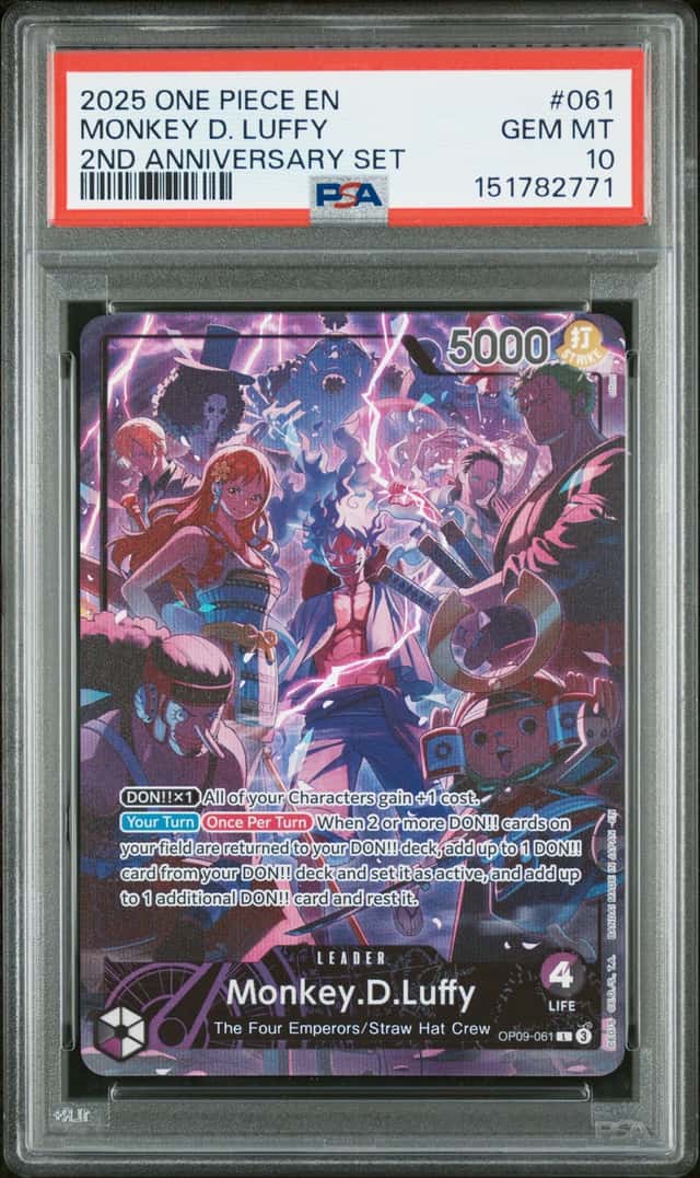 One Piece Monkey D. Luffy English 2nd Anniversary 061 PSA 10 Gem Mint