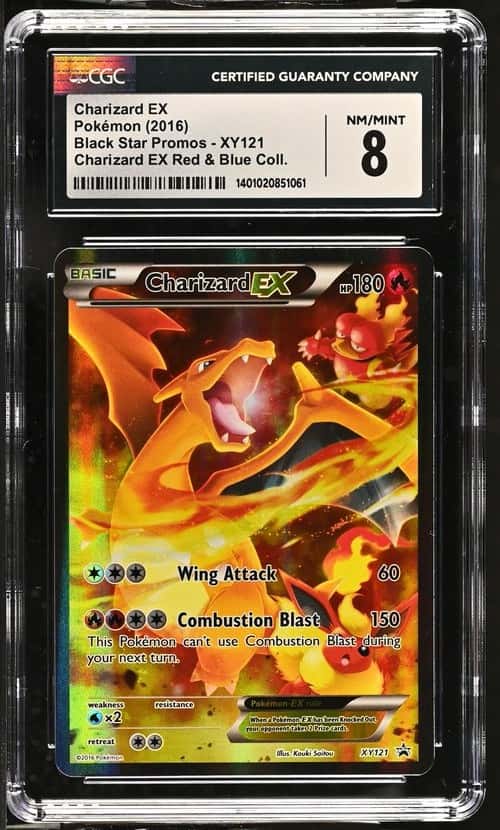 Pokemon Charizard EX Black Star Promos XY121 Red & Blue Coll. Full Art CGC 8