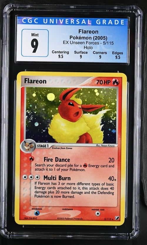 Pokemon Flareon EX Unseen Forces 5/115 Holo CGC 9 Mint