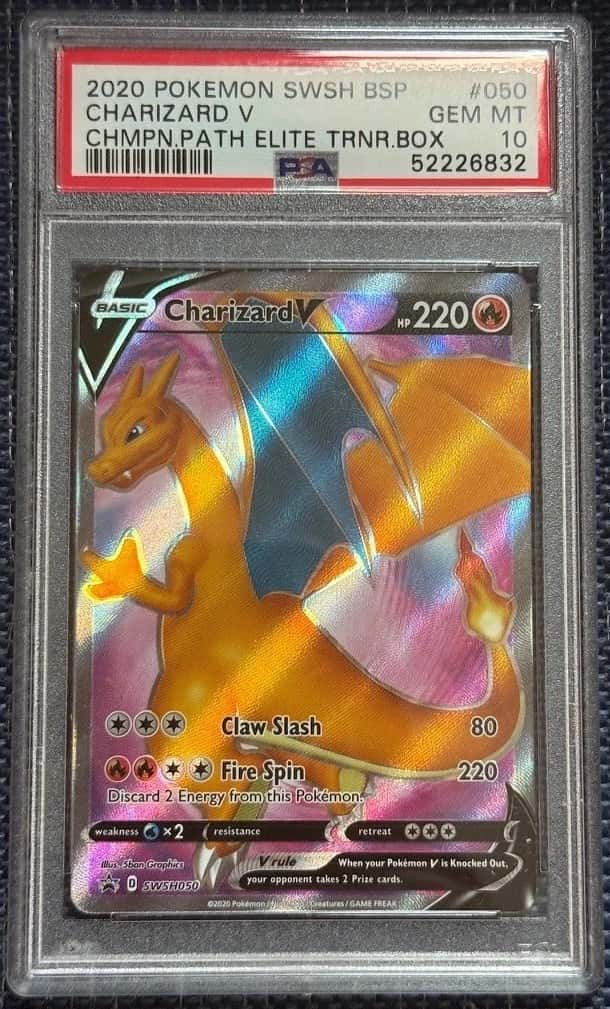 Charizard V 050 PSA 10 2020 Pokemon Black star promo ETB SWSH Champions Path