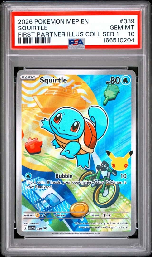 2026 POKEMON FIRST PARTNER ILLUSTRATION COLLECTION PROMO #039 SQUIRTLE PSA 10