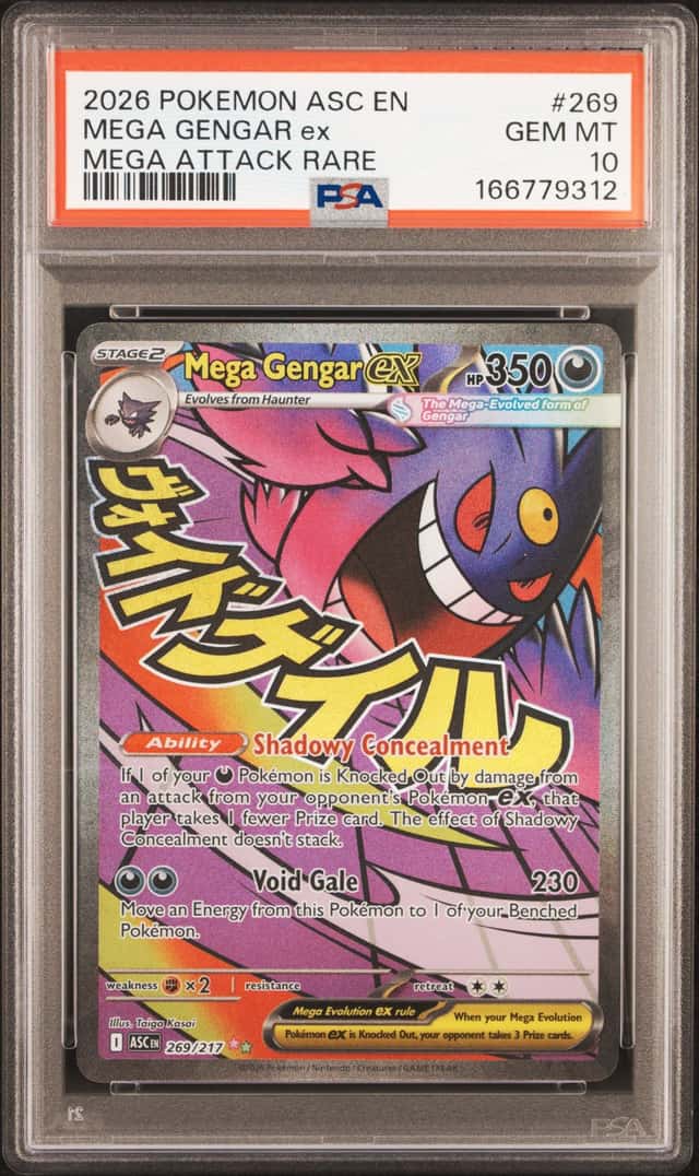 Mega Gengar Ex 269/217 Me: Ascended Heroes Holo Mega Attack Rare PSA 10