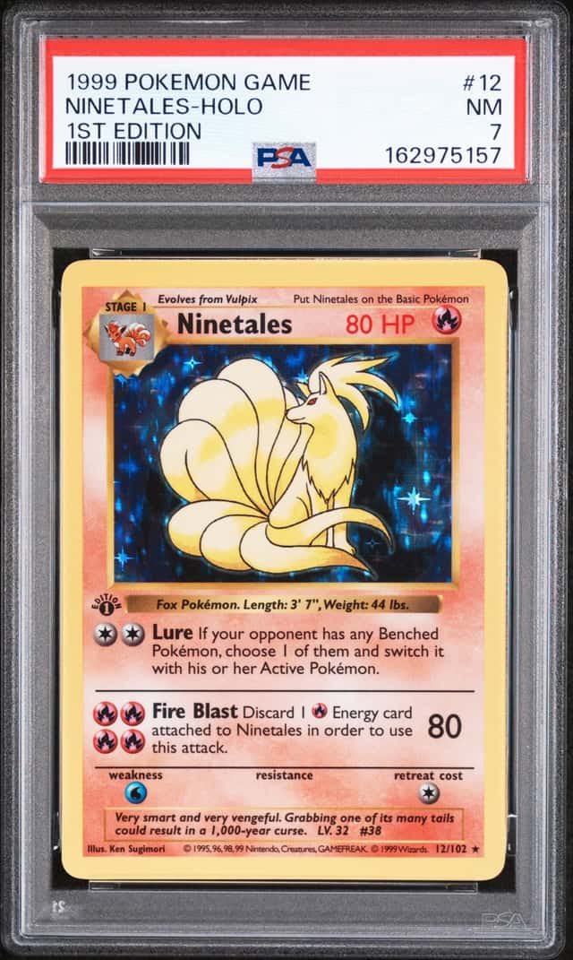 Ninetales Base Set 1st Ed Shadowless Holo PSA 7 1999 Pokemon