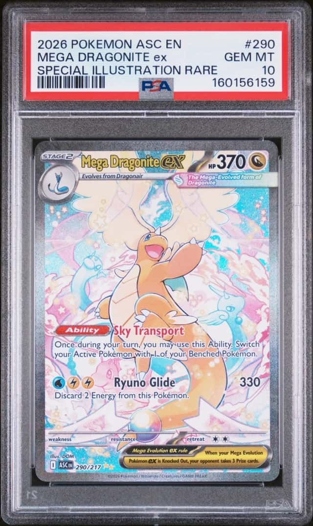 2026 POKEMON ASCENDED HEROES SPECIAL ILLUSTRATION RARE MEGA DRAGONITE EX PSA 10