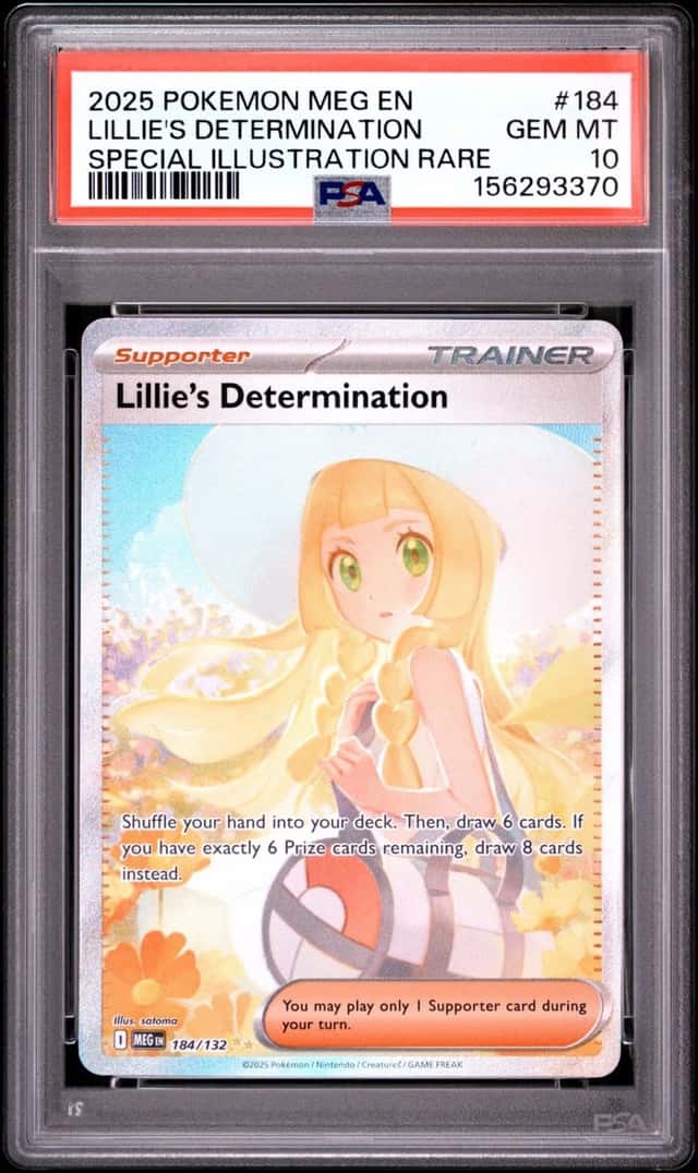 2025 POKEMON MEG EN-MEGA EVOLUTION #184 LILLIE'S DETERMINATION SIR PSA 10