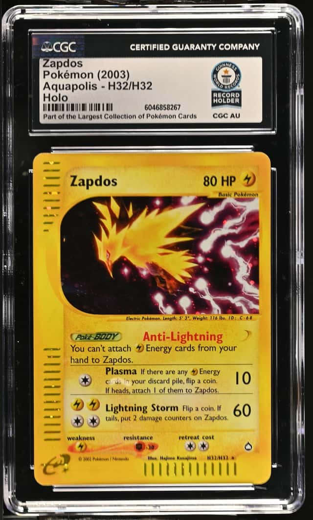 WORLD RECORD 1/1 CGC Zapdos H32/H32 Aquapolis Holo Pokemon POP 1