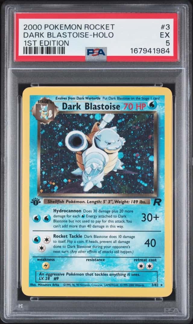 2000 POKEMON ROCKET 1ST EDITION #3 DARK BLASTOISE-HOLO PSA 5