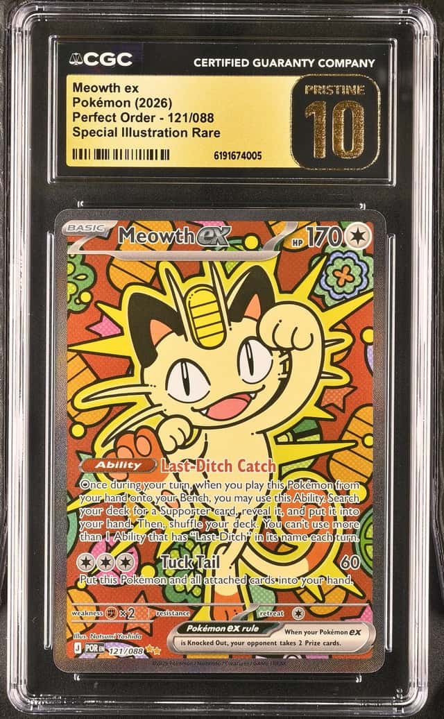 2026 POKEMON PERFECT ORDER #121/088 MEOWTH EX SIR CGC PRISTINE 10