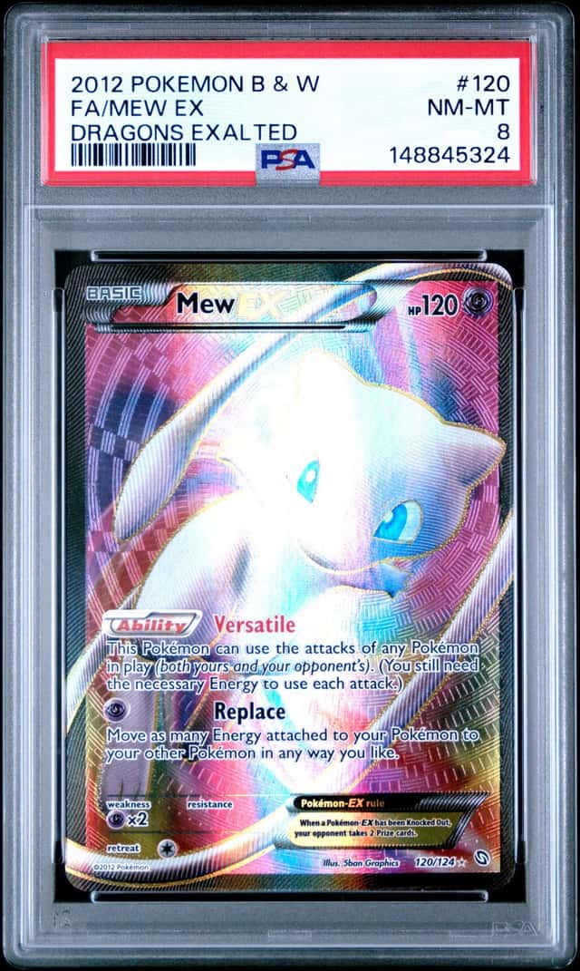 2012 Pokemon B&W FA/MEW EX Dragons Exalted #120 PSA 8