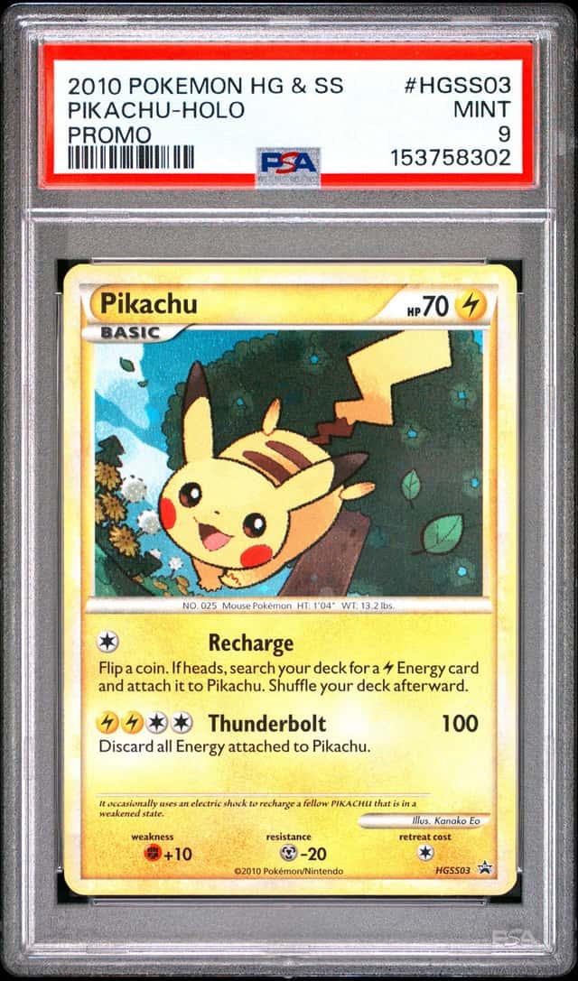 2010 Pokemon HGSS Black Star Promos Pikachu #HGSS03 PSA 9
