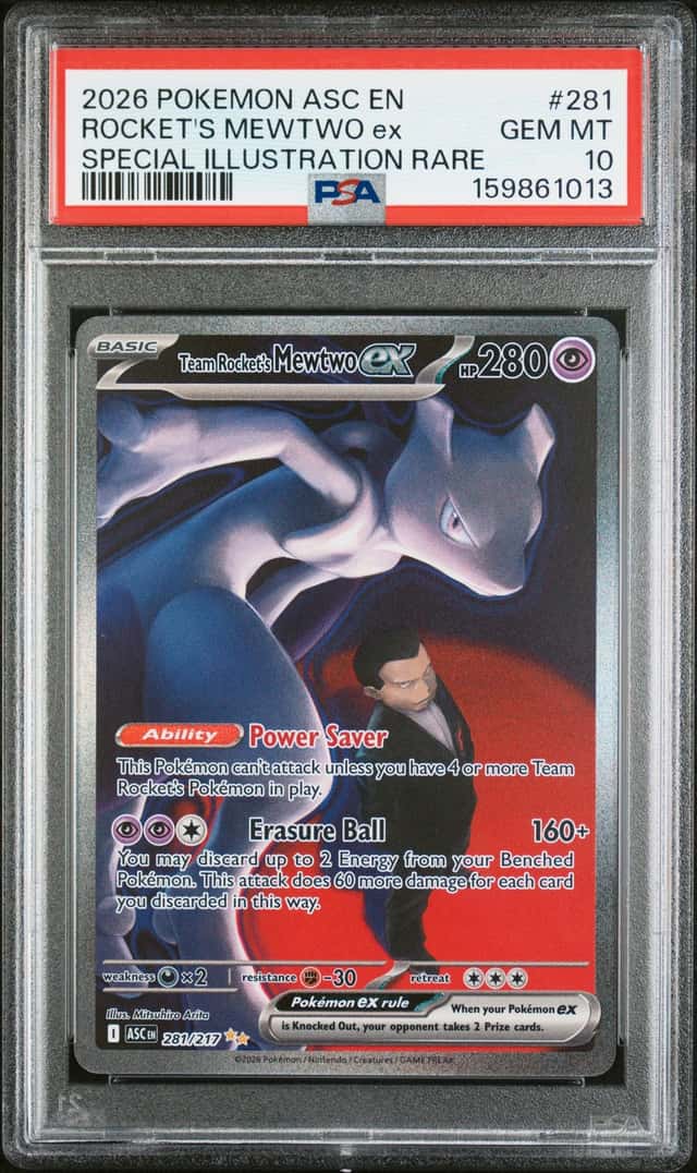 2026 POKEMON ASCENDED HEROES #281/217 TEAM ROCKET'S MEWTWO EX SIR PSA 10