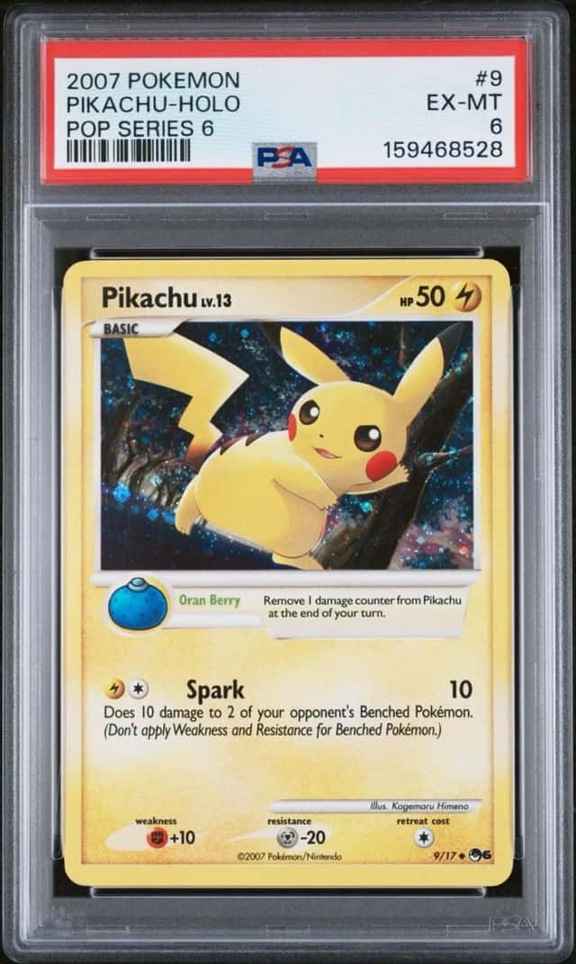 🔥 Pikachu 9/17 Pop Series 6  Holo PSA 6 SWIRL🌀 Pokemon 🔥
