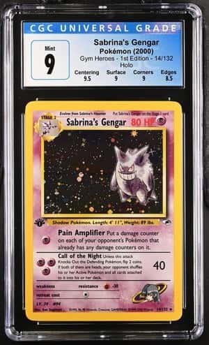 2000 Pokemon Gym Heroes 1st Ed Holo Sabrina's Gengar 14/132 CGC 9